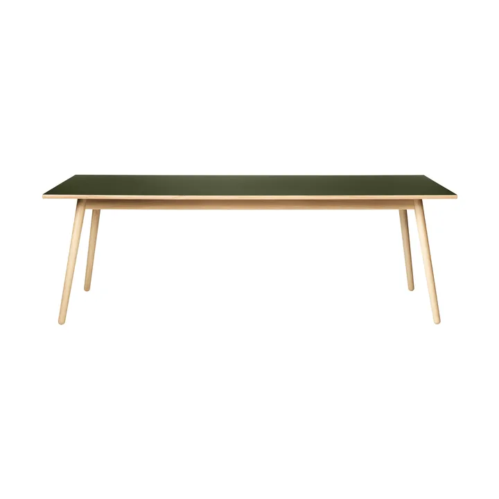 Table à manger C35C 95x220 cm - Linoléum olive – chêne naturel, vernis à base d’eau - FDB Møbler