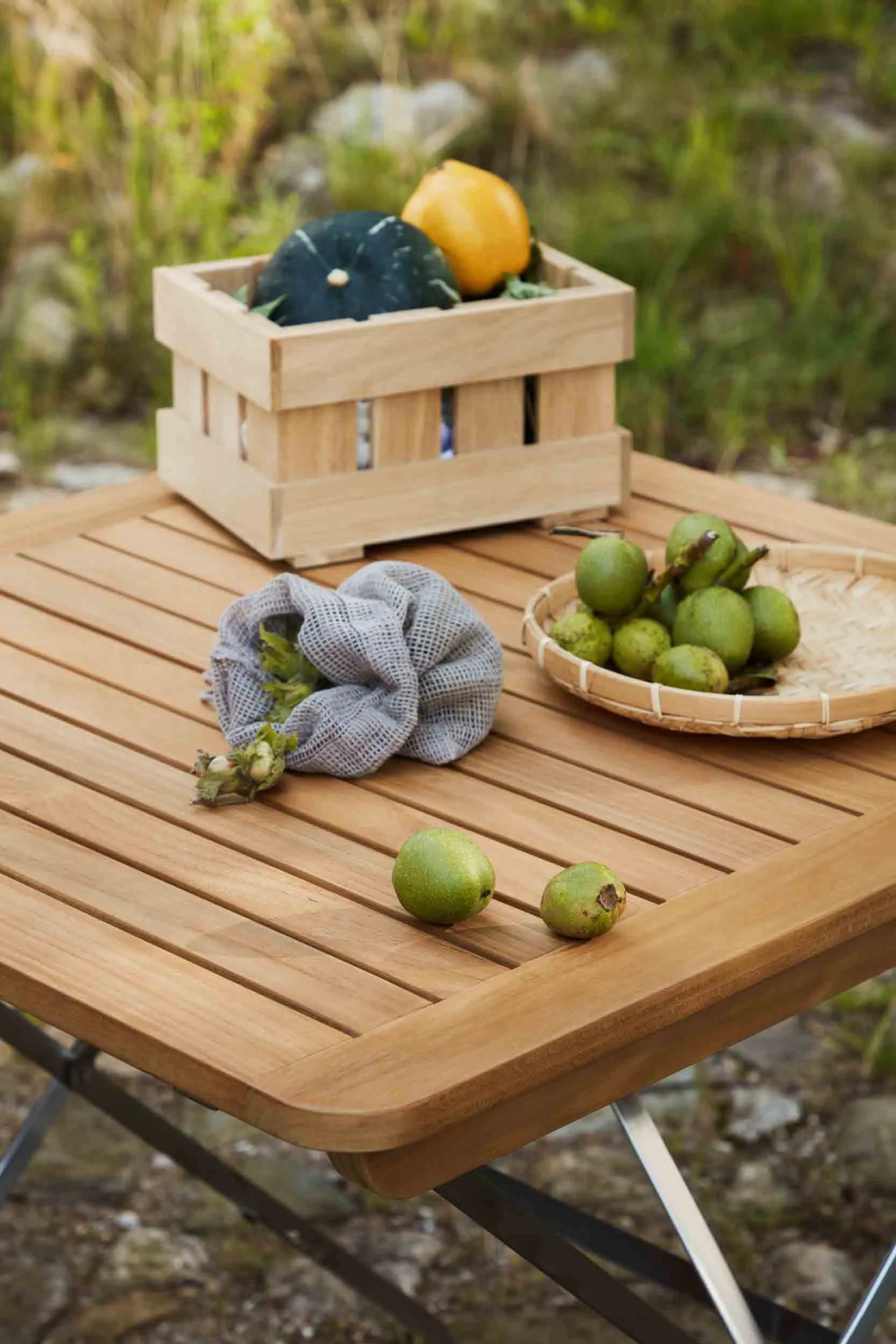 Table de balcon M26 Lilleø, Teak-acier inoxydable FDB Møbler