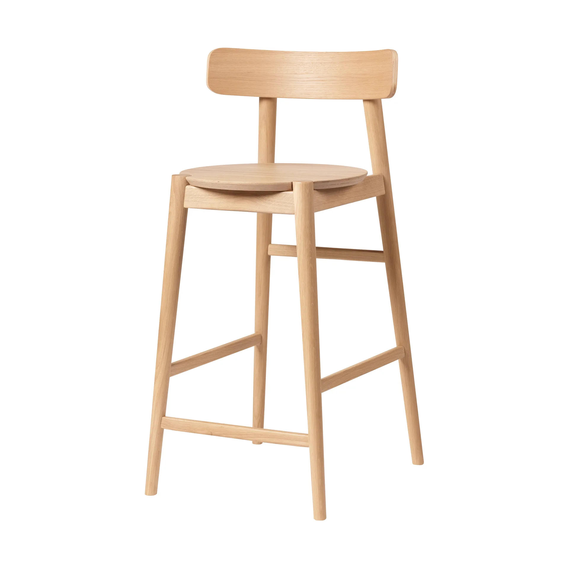Tabouret de bar J185 Øst 65 cm, Oak nature laqué FDB Møbler