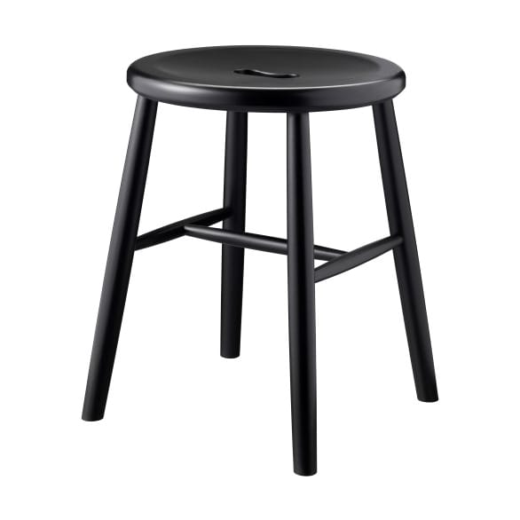 Tabouret J27 - Beech black painted - FDB Møbler