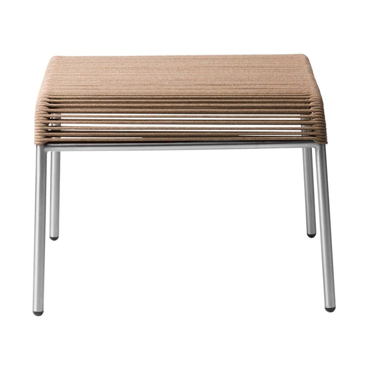 Tabouret M20S Teglgaard Cord Footrest - Brown mixed-stainless steel - FDB Møbler