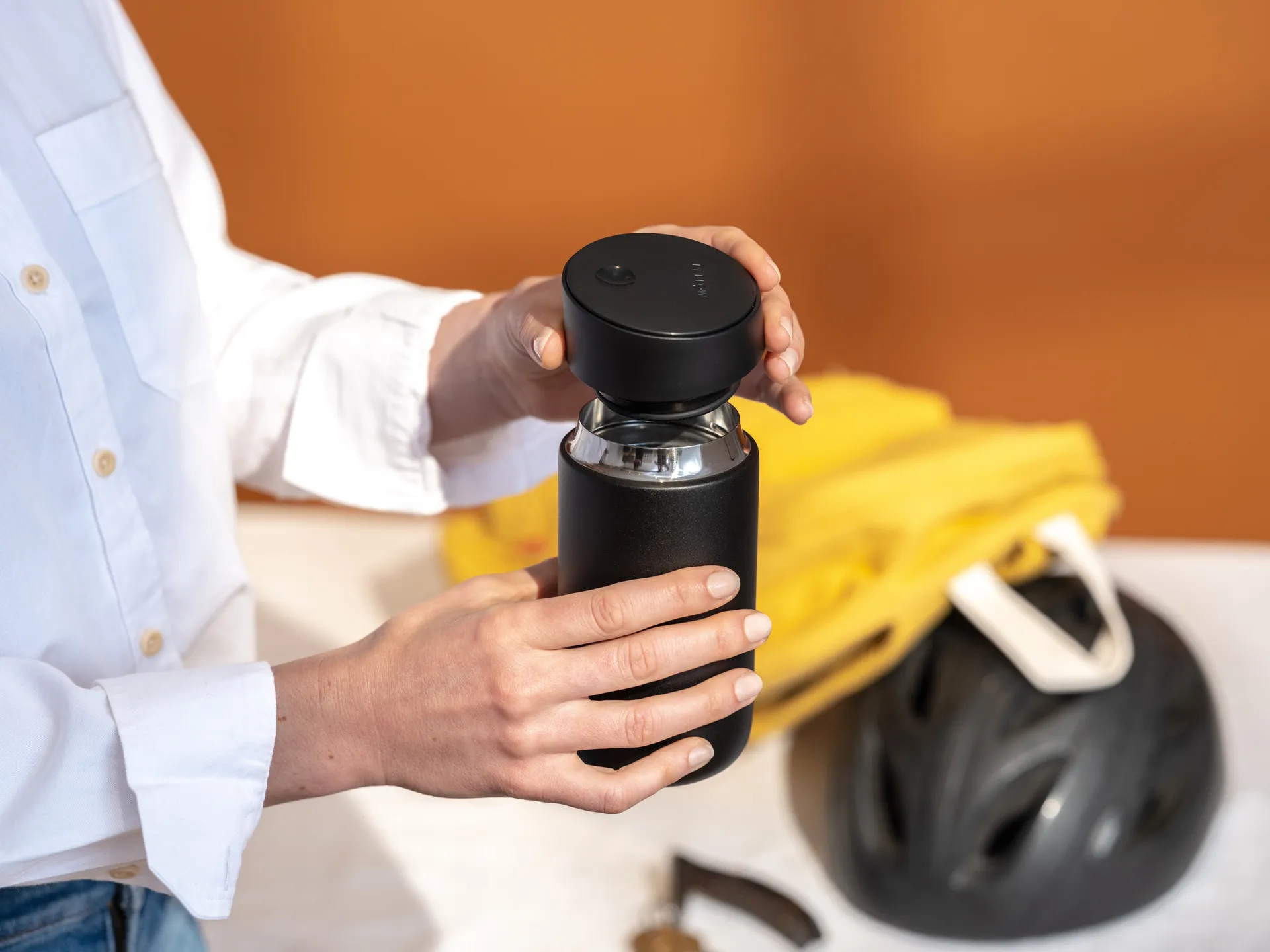 Mug isotherme Carter slide lock 35 cl, Matte black Fellow