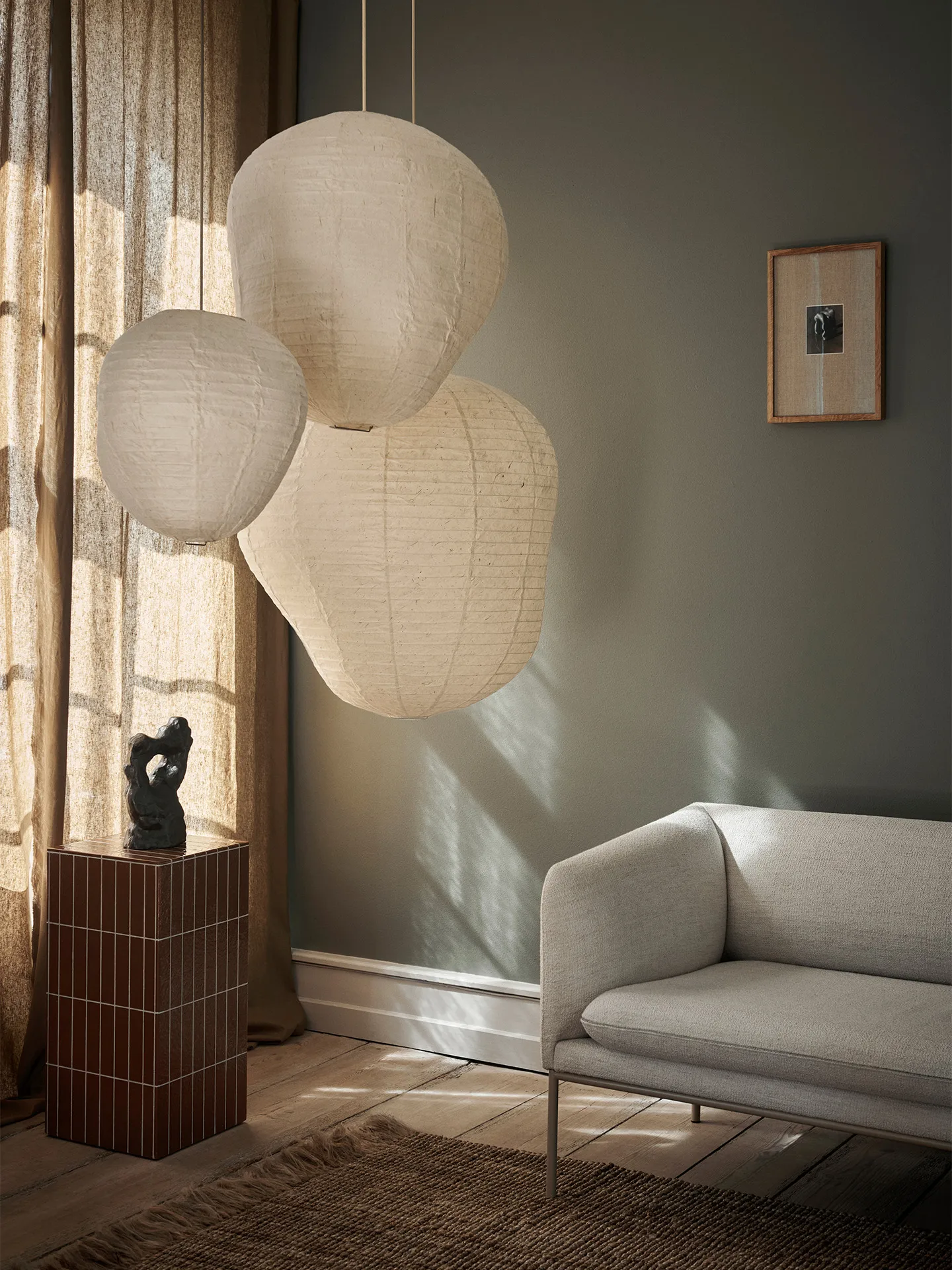 Abat-jour Kurbis, 40 cm, Naturel Ferm Living