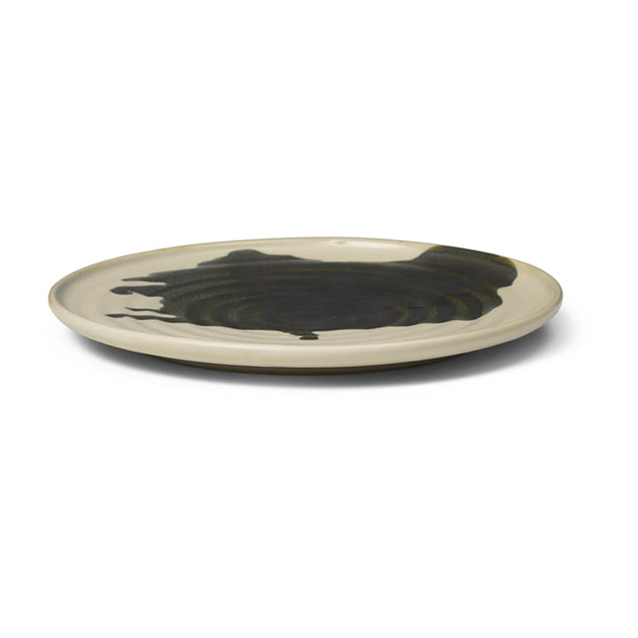 Assiette Omhu ⌀21 - blanc cassé - anthracite - Ferm LIVING