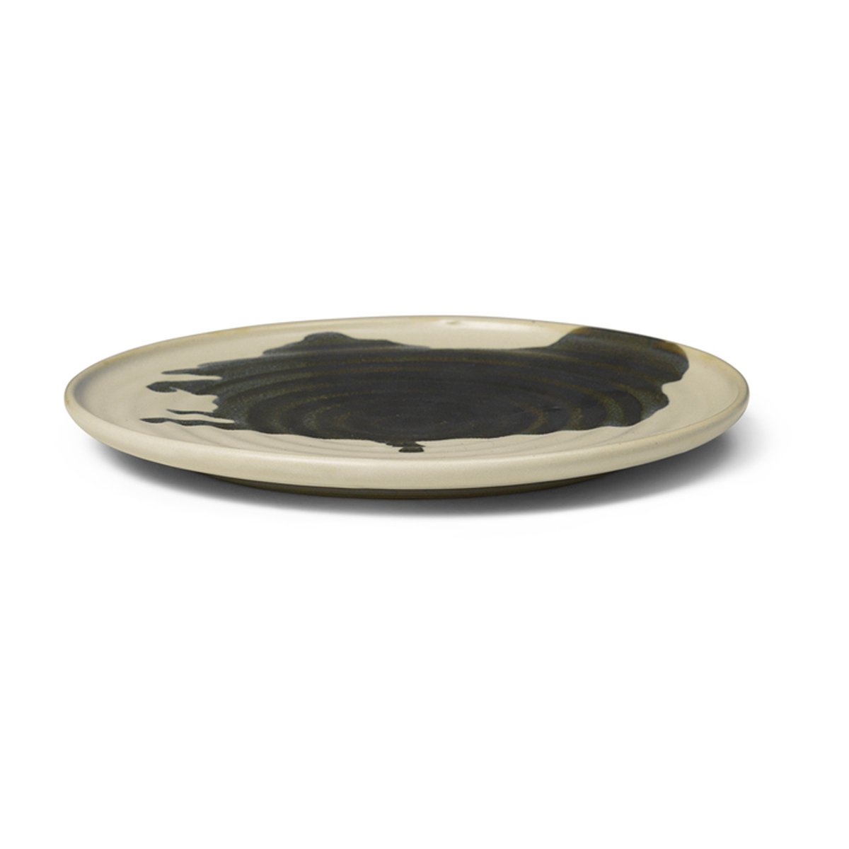 ferm LIVING Assiette Omhu 21 blanc cassé - anthracite