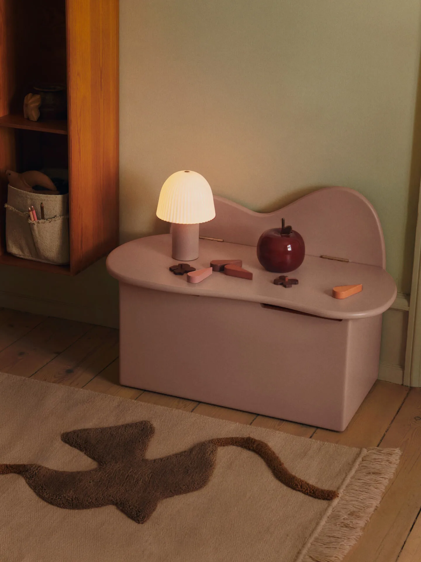 Banc avec rangement Slope 75x38x51 cm, Rose Ferm Living