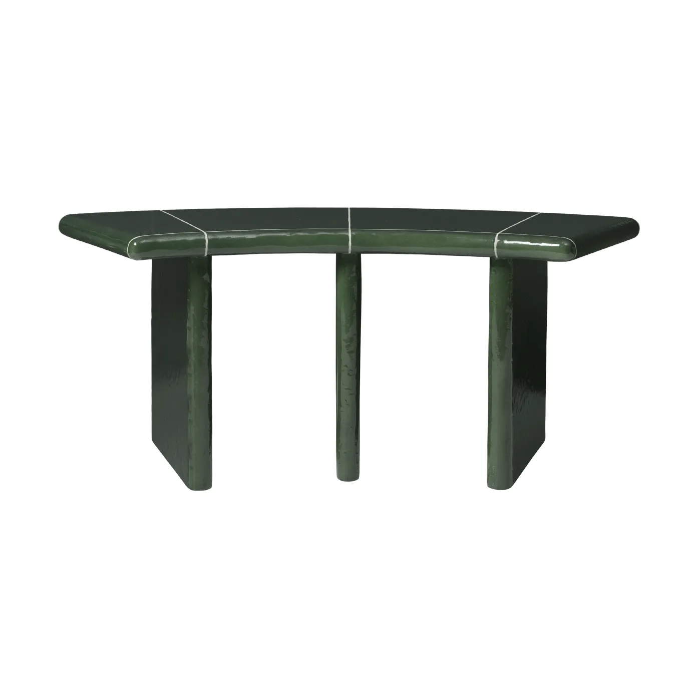 Banc d’assise curved Deya, Vert foncé, 110x40x45,5 cm Ferm Living