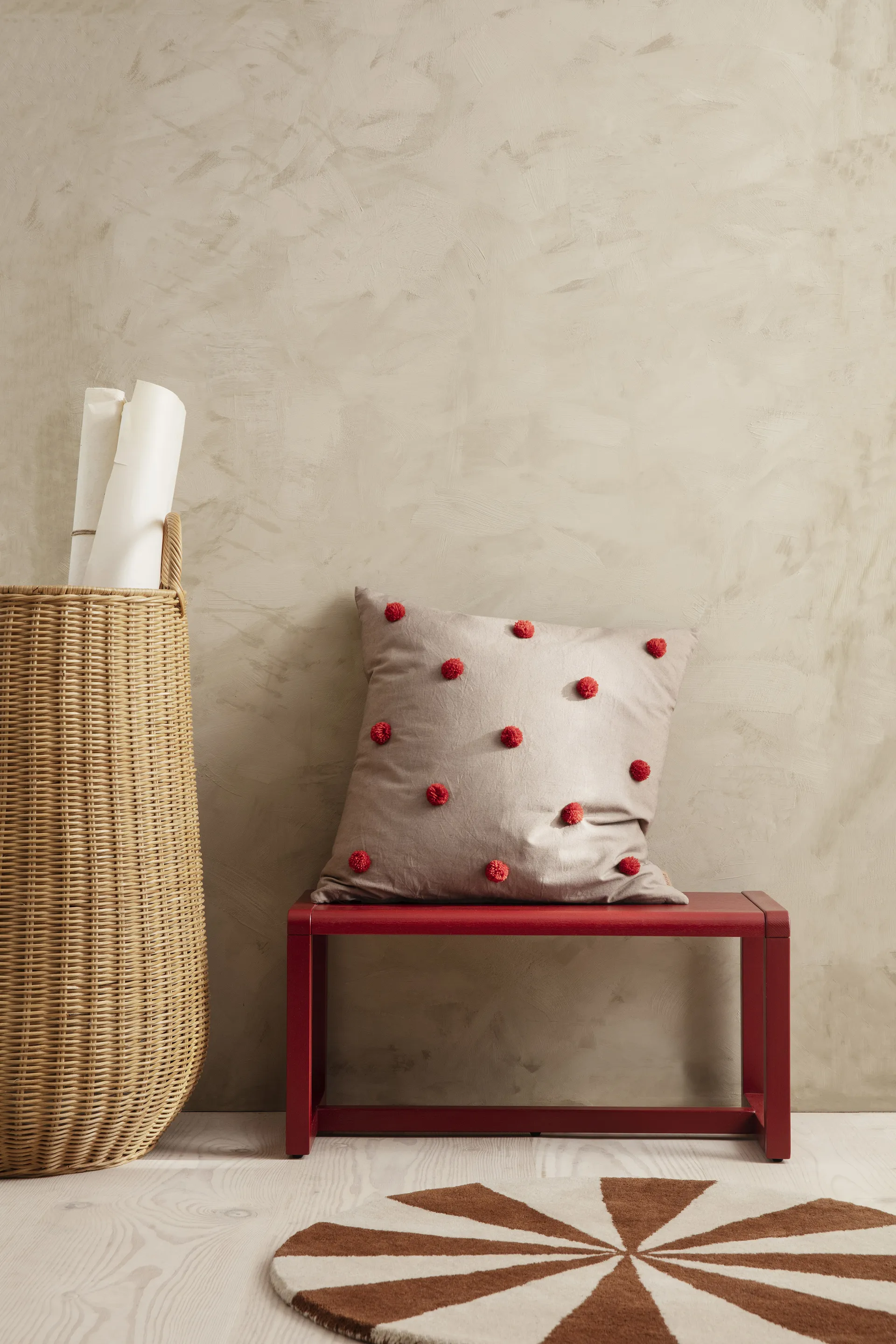 Banc Little Architecht Bench, Poppy red Ferm Living