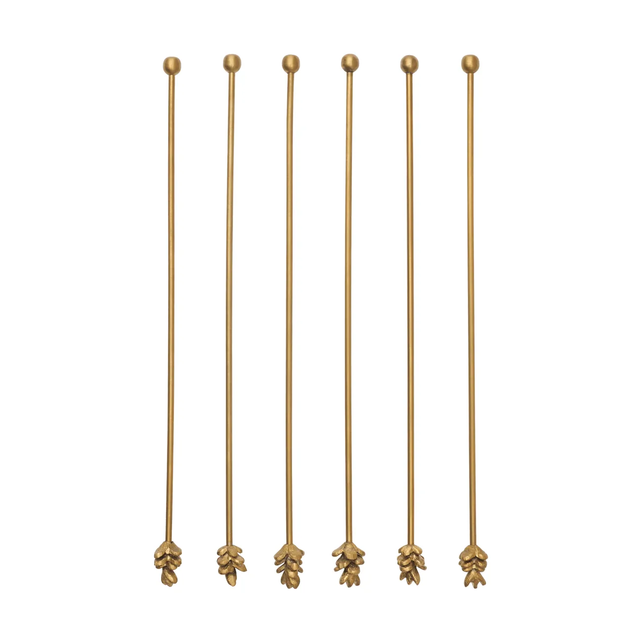 Bâtonnets à boisson Forest, lot de 6, Laiton Ferm Living