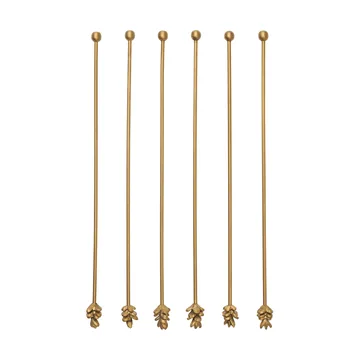 Bâtonnets à boisson Forest, lot de 6 - Laiton - Ferm Living