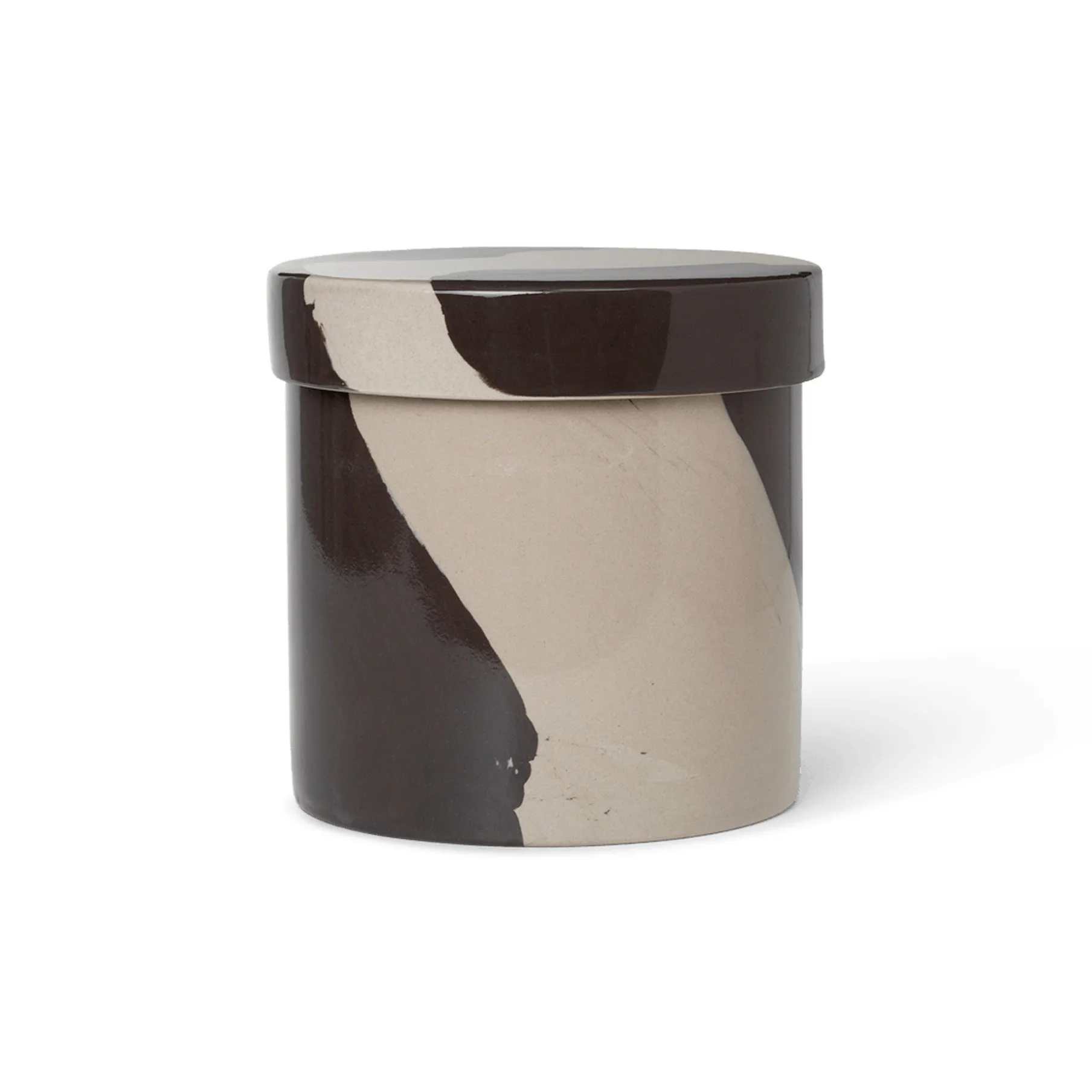 Bocal de rangement Inlay Ø14,5 cm, Sand-brown Ferm Living