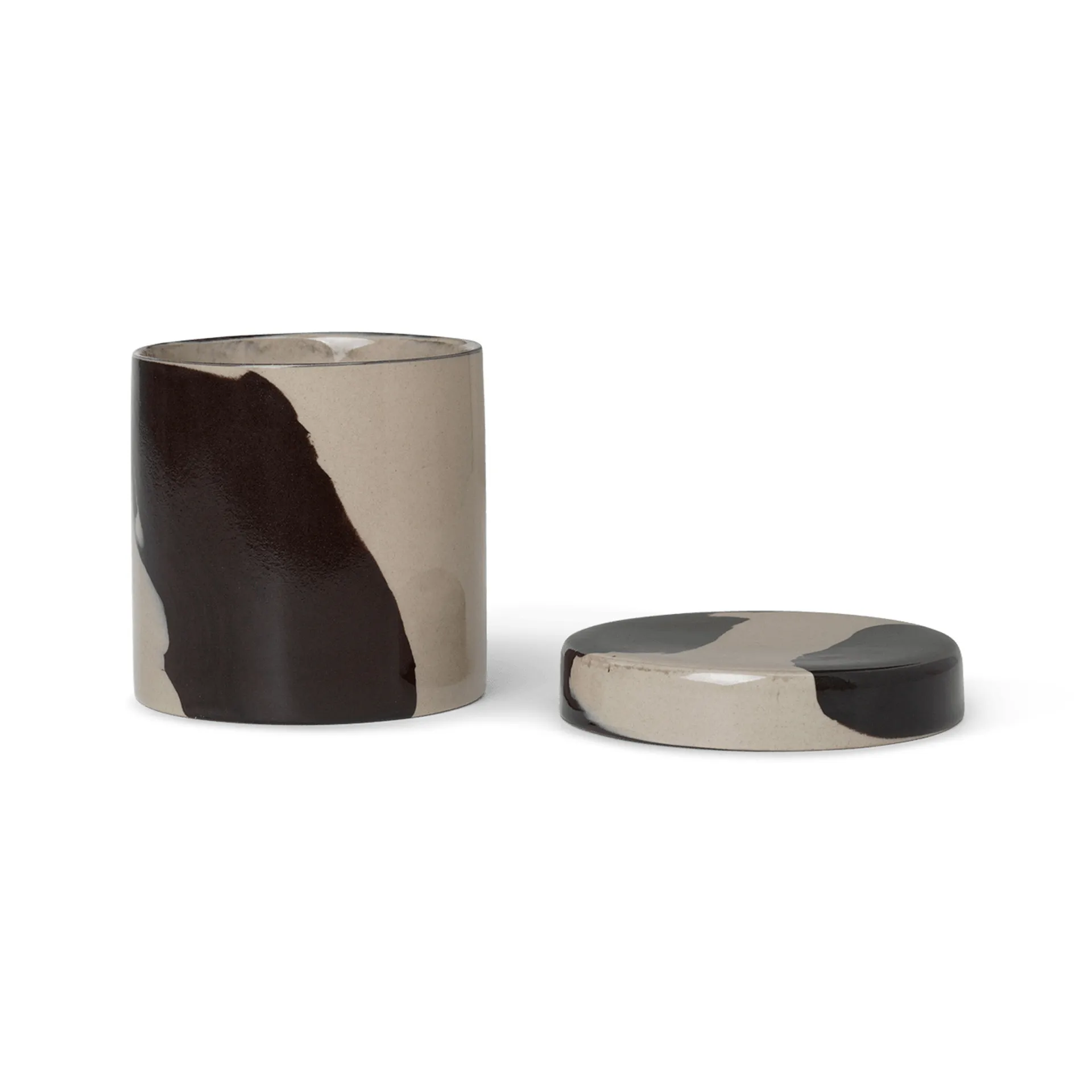 Bocal de rangement Inlay Ø 9,8 cm, Sand-brown Ferm Living