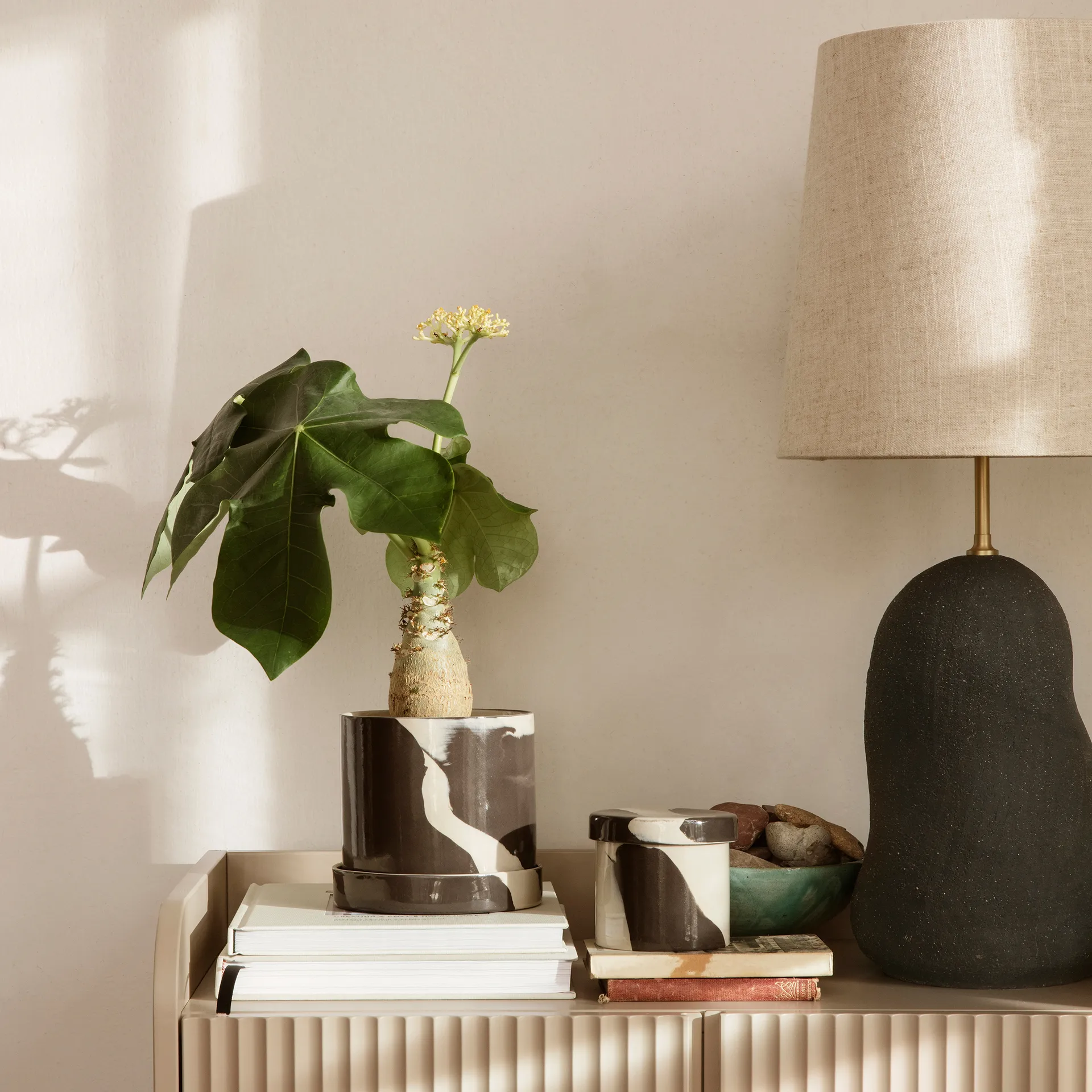 Bocal de rangement Inlay Ø 9,8 cm, Sand-brown Ferm Living