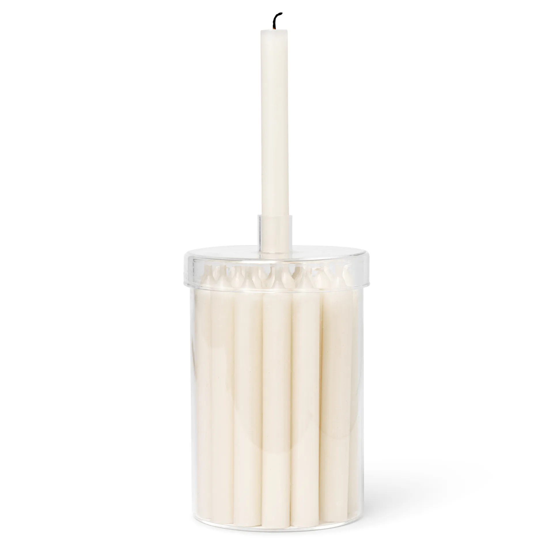 Bocal en verre avec 24 bougies Countdown to Christmas, Off white Ferm Living