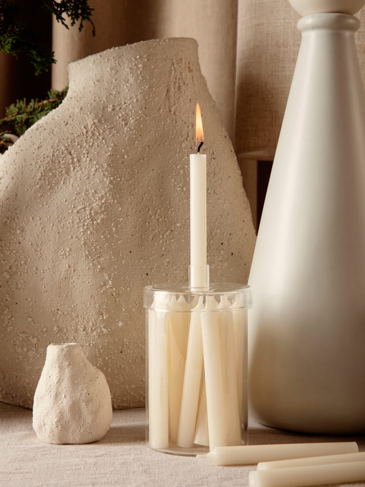 Bocal en verre avec 24 bougies Countdown to Christmas, Off white Ferm Living