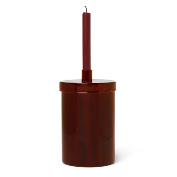 Bocal en verre avec 24 bougies Countdown to Christmas - Rouge foncé - Ferm Living