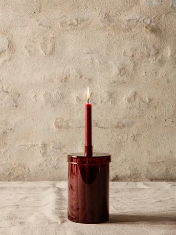Bocal en verre avec 24 bougies Countdown to Christmas - Rouge foncé - Ferm Living