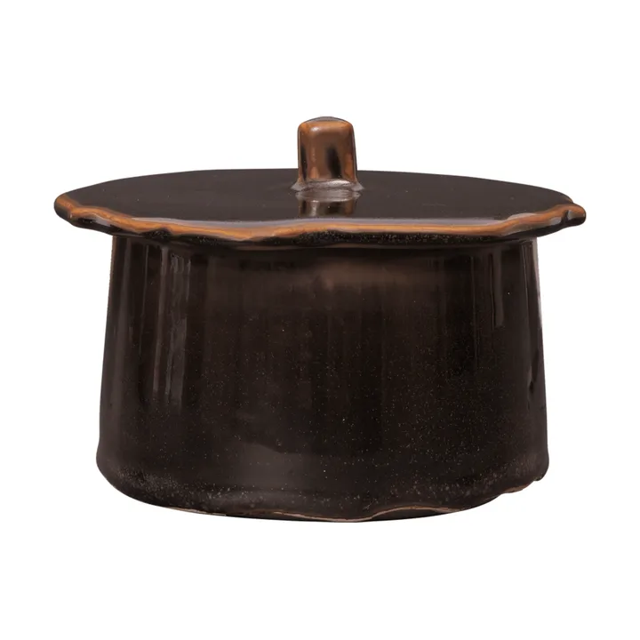 Bocal Marnen avec couvercle - Carob brown, Ø13x7 cm - Ferm Living
