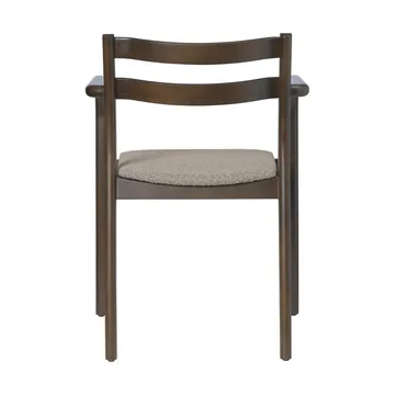 Boda fauteuil avec accoudoirs - Assise rembourrée en bouclé rugged, dark stained-natural - Ferm Living
