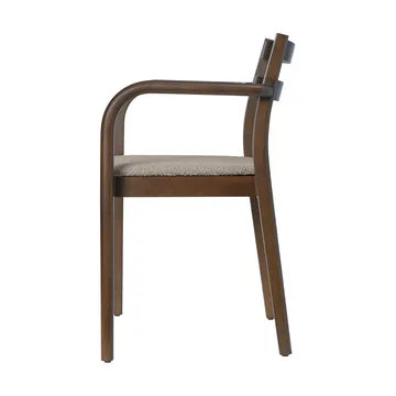 Boda fauteuil avec accoudoirs - Assise rembourrée en bouclé rugged, dark stained-natural - Ferm Living