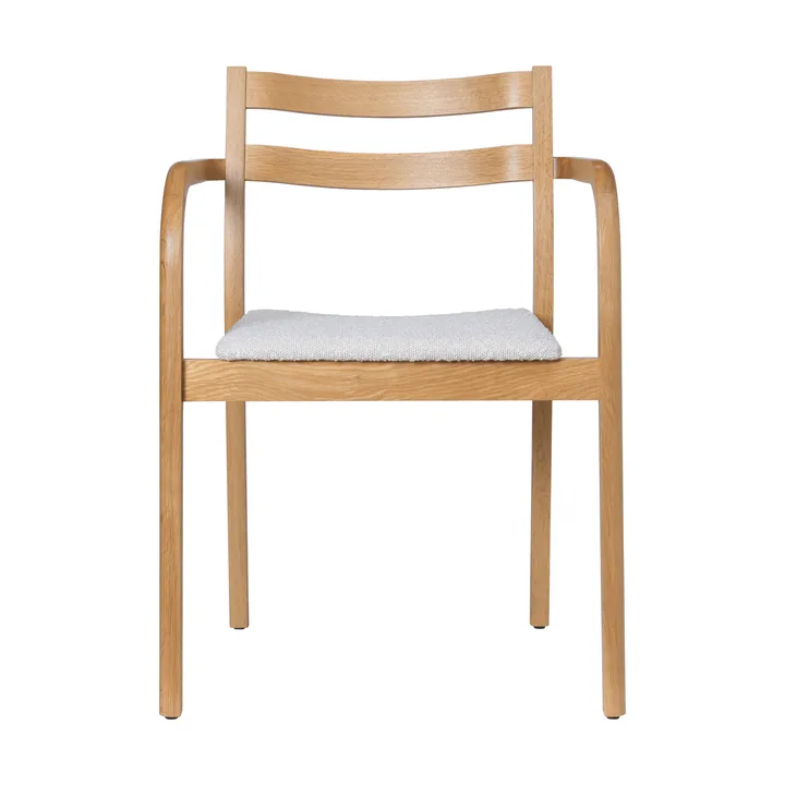 Boda fauteuil avec accoudoirs - Assise rembourrée en bouclé rugueux, natural-off-white - Ferm Living