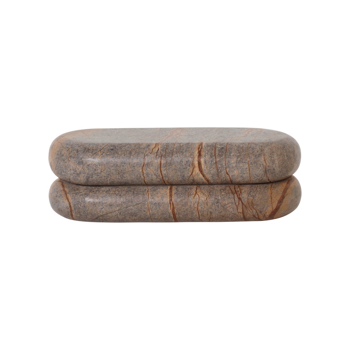 Ferm Living Boîte de rangement Bendum Marron Marbre