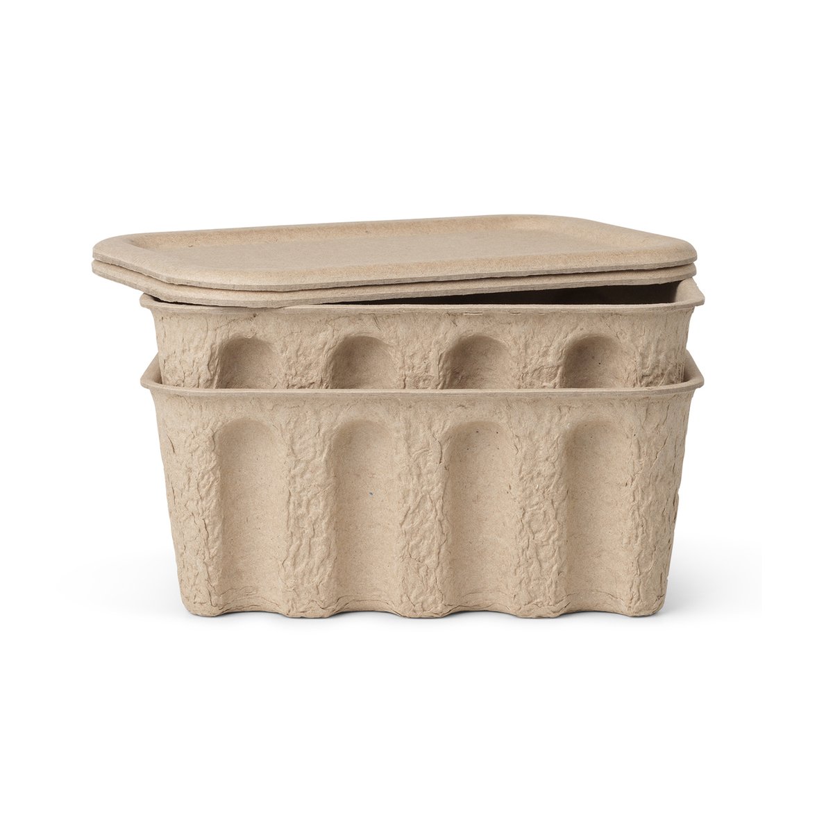 Ferm Living Boîte de rangement en papier Ferm Petit Lot de 2 Marron