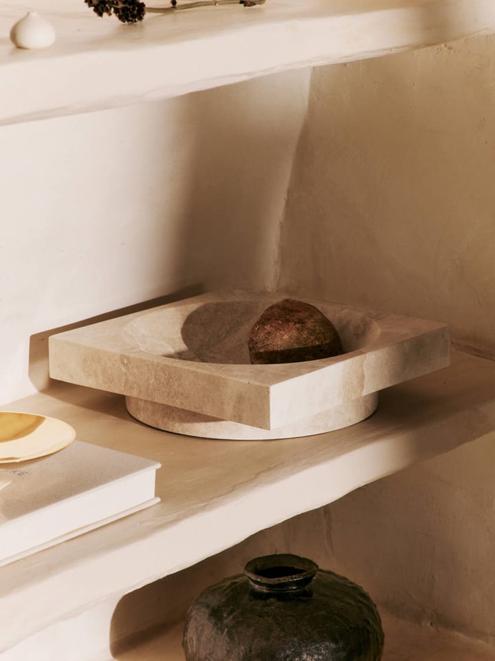 Bol décoratif Hew bas, Travertin Ferm Living