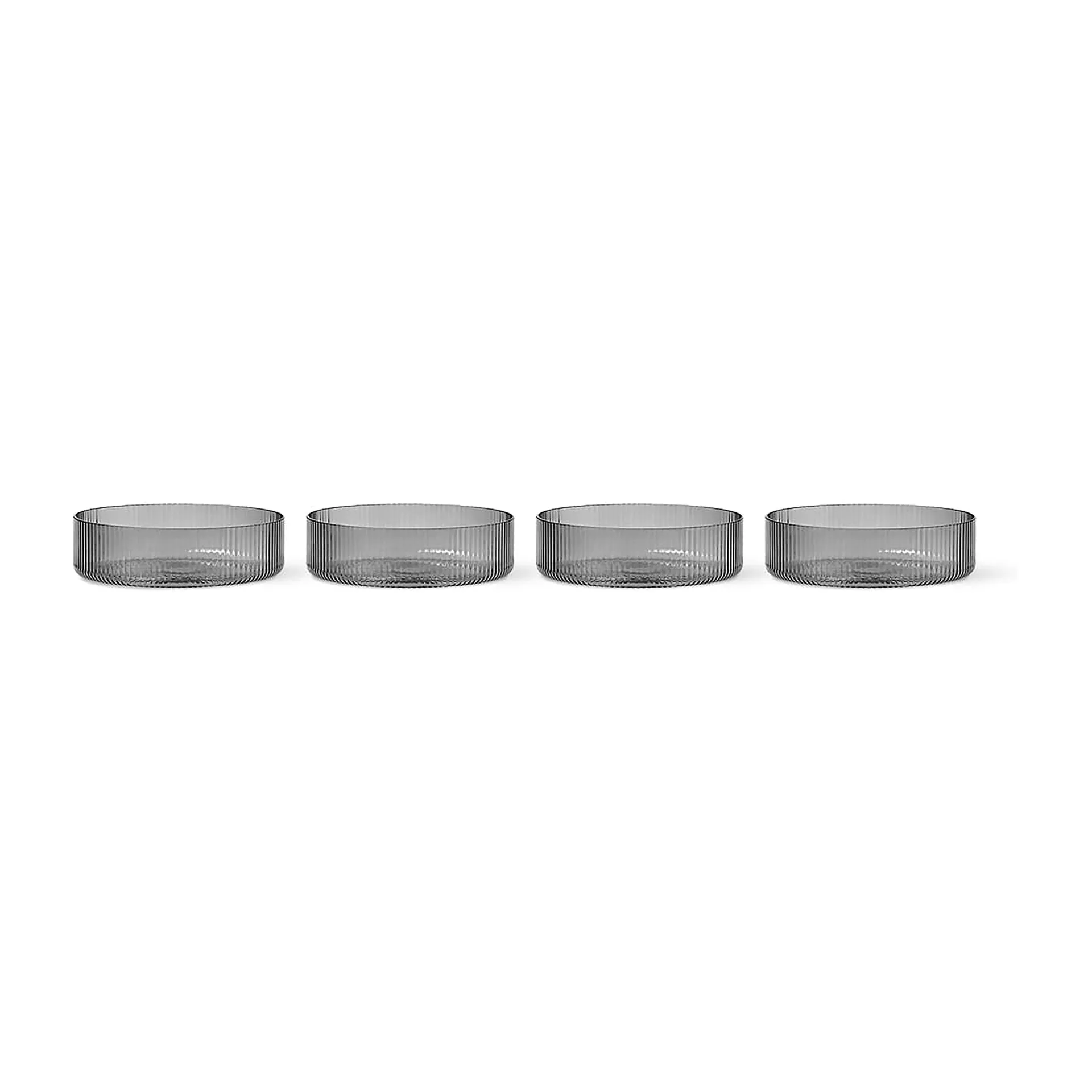 Bol petit-déjeuner Ripple, lot de 4, gris fumé Ferm Living