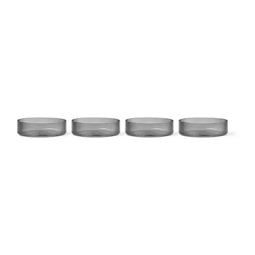 Bol petit-déjeuner Ripple, lot de 4 - gris fumé - Ferm Living