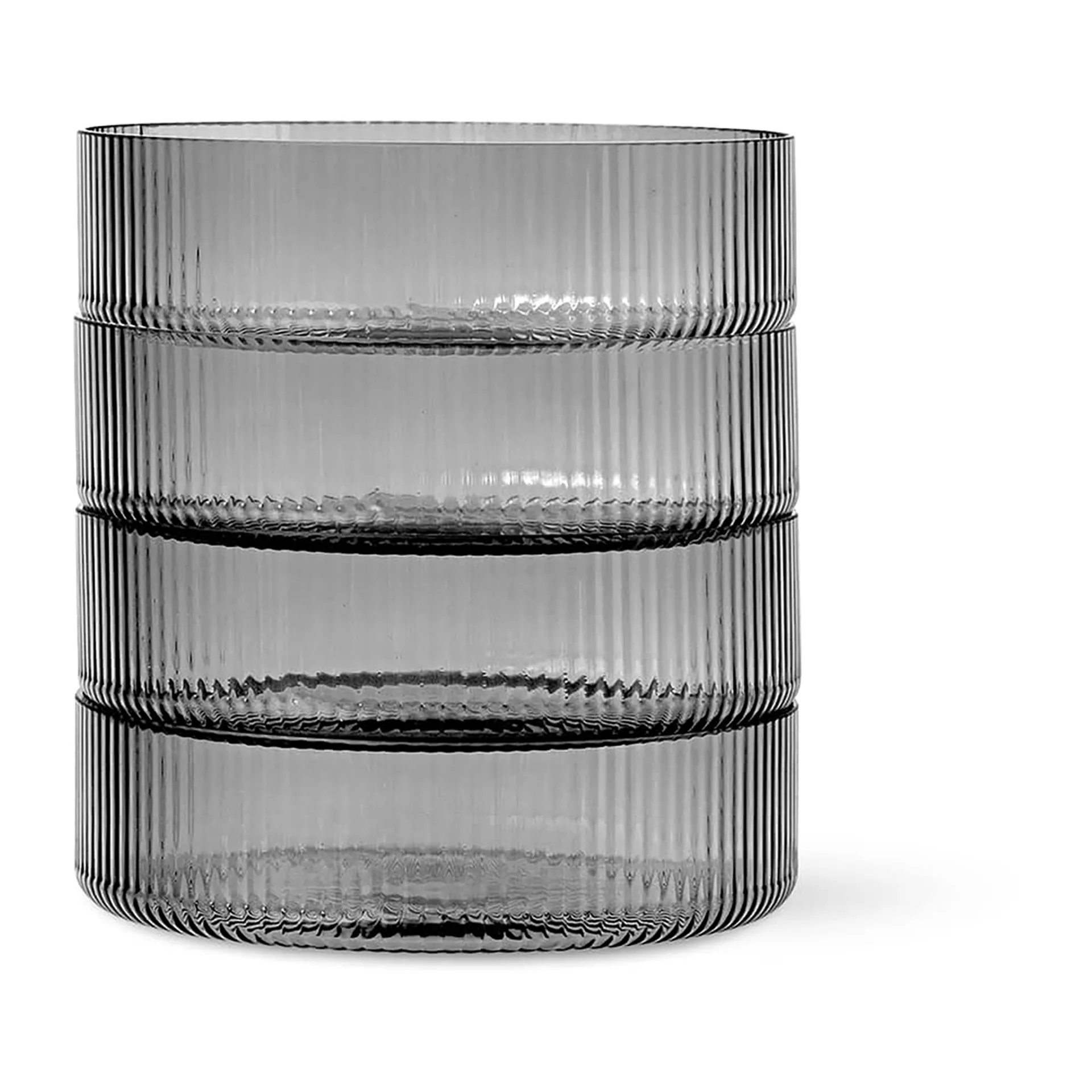 Bol petit-déjeuner Ripple, lot de 4, gris fumé Ferm Living