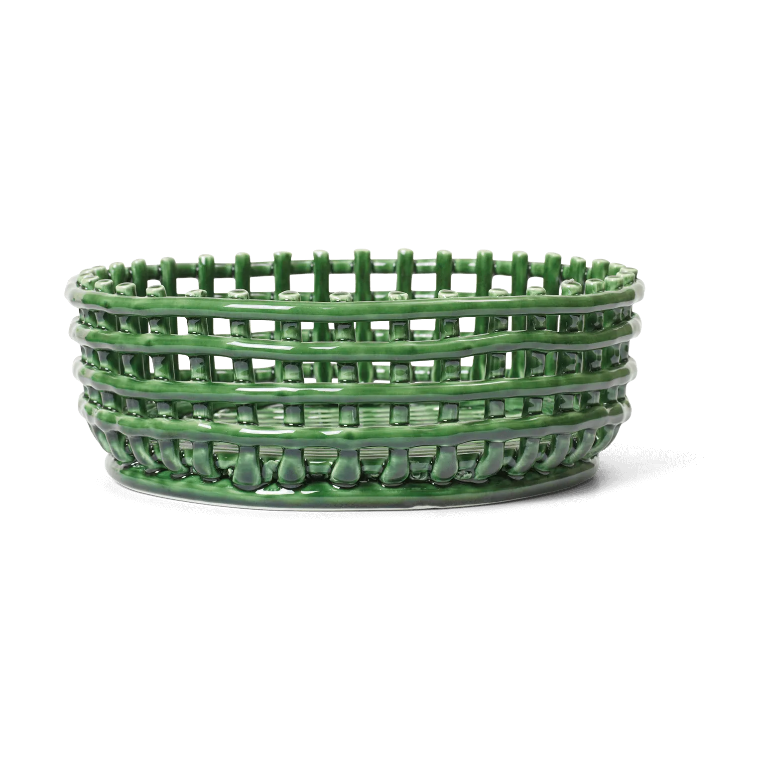 Bol tressé Ceramic, Emerald Green Ferm Living