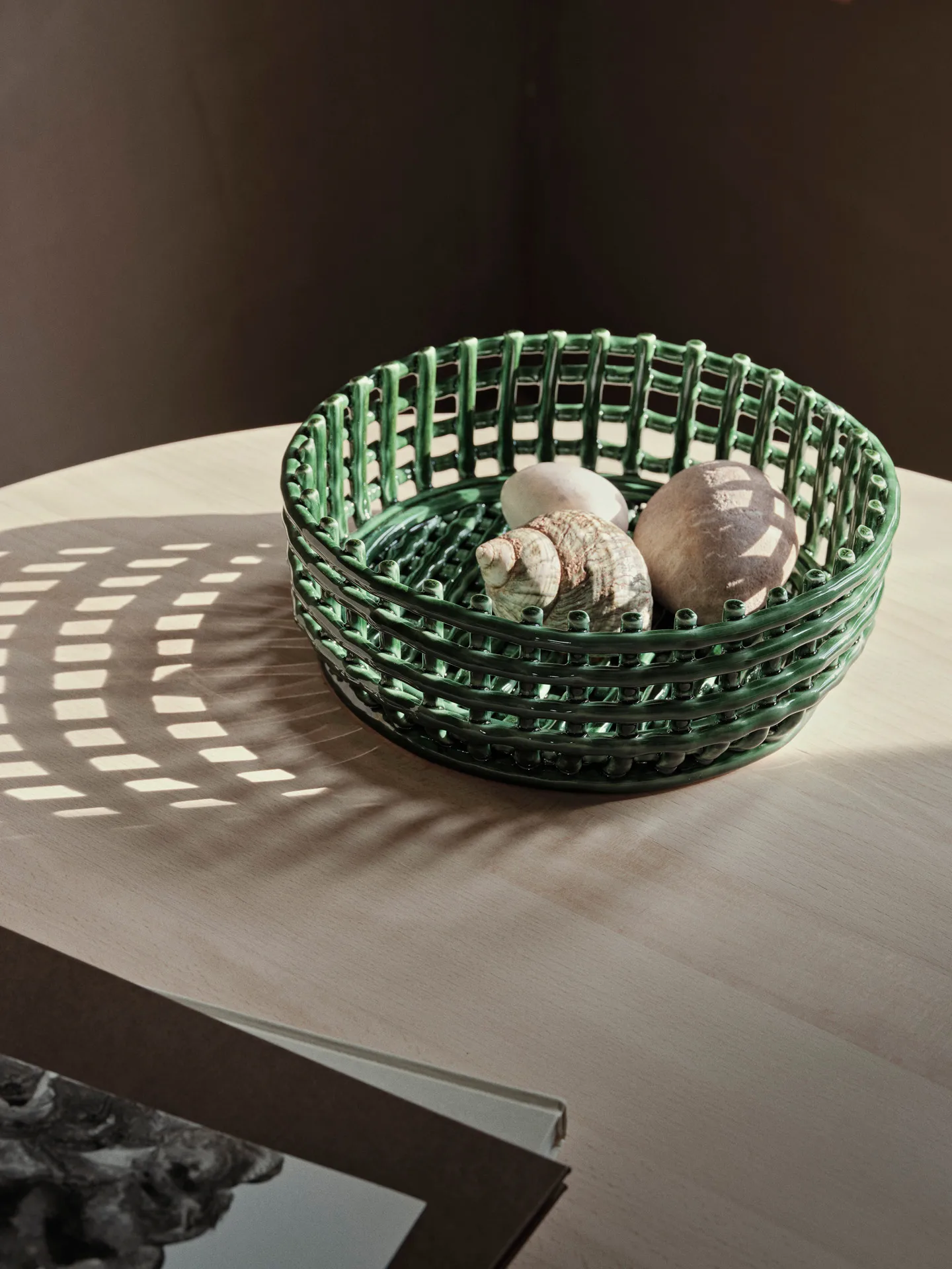 Bol tressé Ceramic, Emerald Green Ferm Living