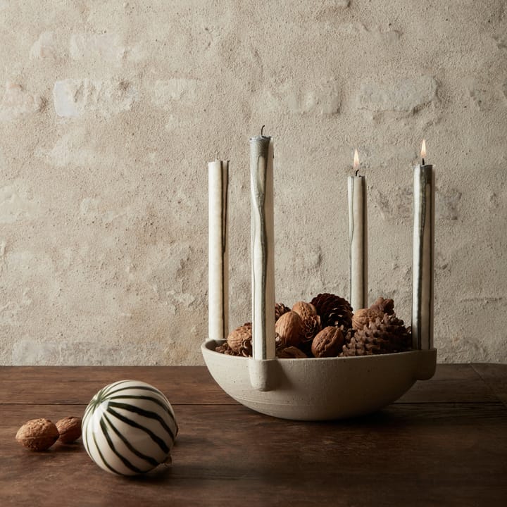 Bougeoir de l'avent Bowl céramique large Ø27 cm, Gris clair Ferm Living