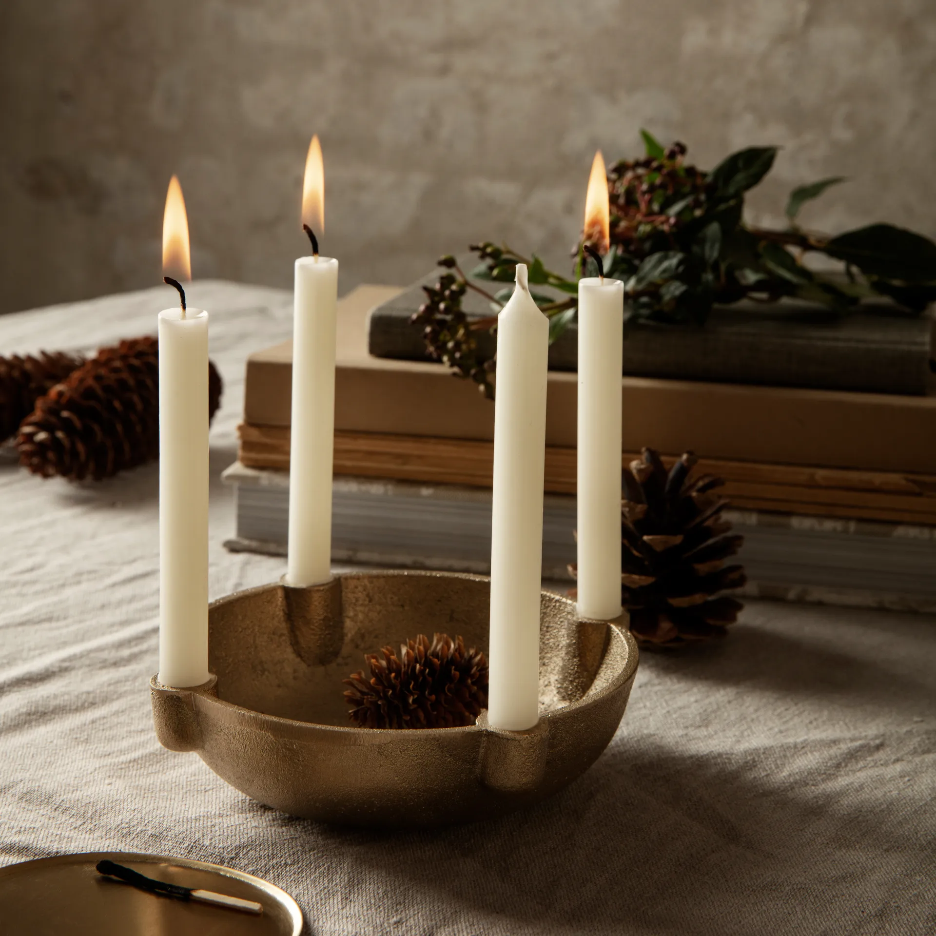 Bougeoir de l'avent Bowl Laiton, Brass Ferm Living