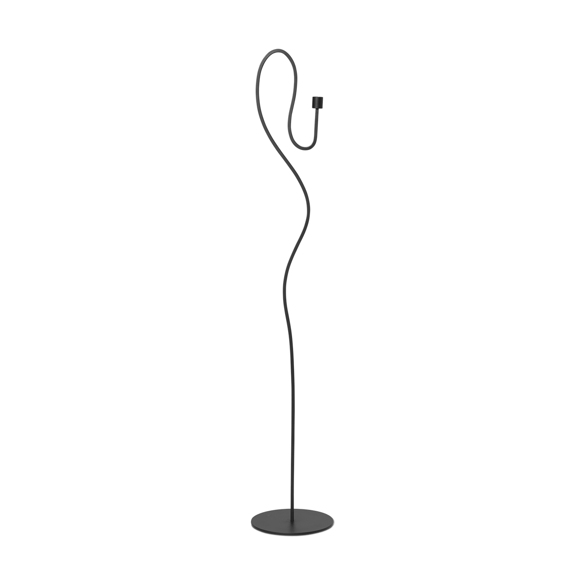 Ferm Living Bougeoir de sol Valse golvljusstake Black