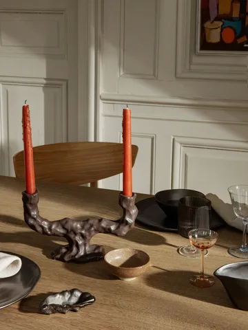 Bougeoir double Dito - Dark Brown - Ferm Living