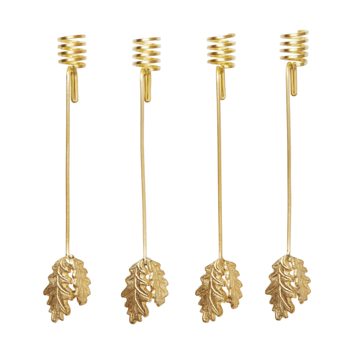 Bougeoir sapin de Noël Oak leaf, 4 pièces - Brass - Ferm Living