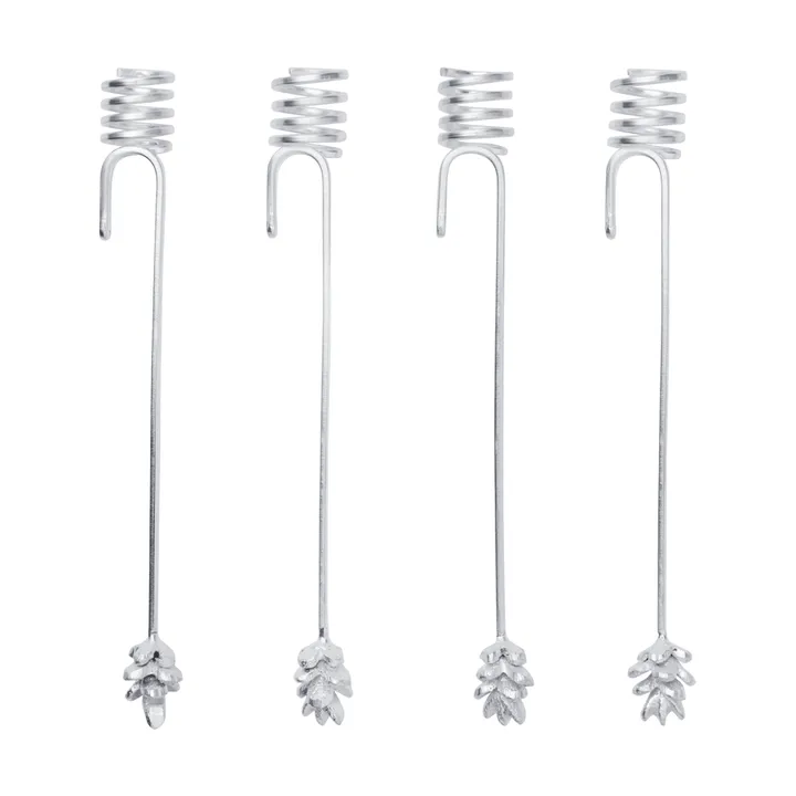 Bougeoirs pour sapin de Noël Forest lot de 4 - Argent - Ferm Living