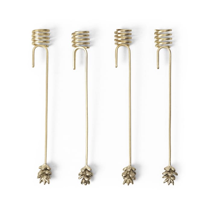 Bougeoirs pour sapin de Noël Forest lot de 4 - Brass - Ferm Living