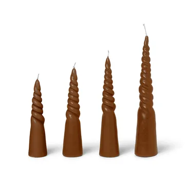 Bougie à visser Twisted candles Lot de 4 - Amber - Ferm Living