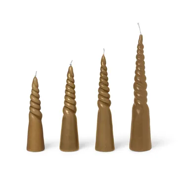 Bougie à visser Twisted candles Lot de 4 - Straw - Ferm Living