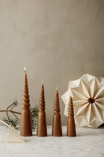 Bougie à visser Twisted candles Lot de 4 - Straw - Ferm Living