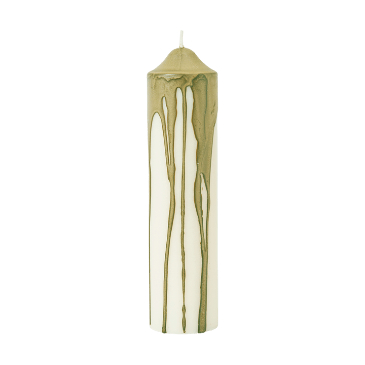 Bougie bloc Dryp - Olive Green, 20 cm - Ferm Living