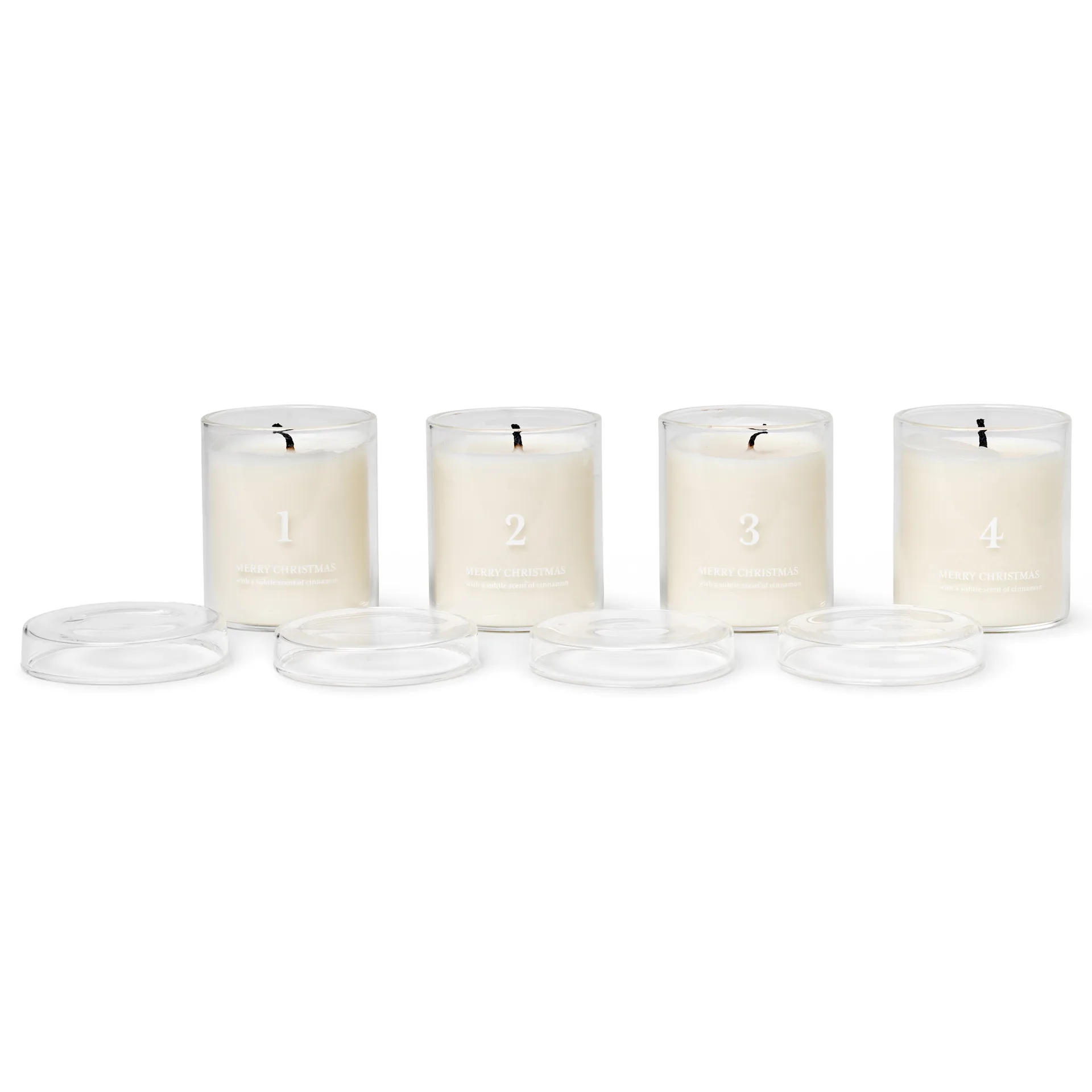 Bougie parfumée de l'Avent Lot de 4, Blanc Ferm Living