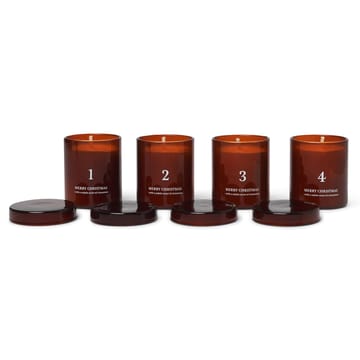 Bougie parfumée de l'Avent Lot de 4 - Marron rouge - Ferm Living