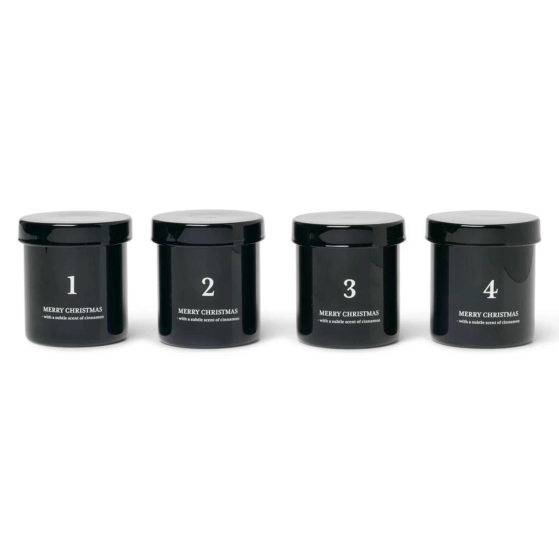 Bougie parfumée de l'Avent Lot de 4, Noir Ferm Living