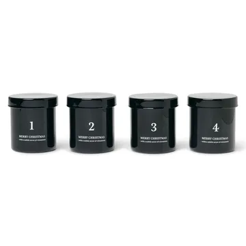 Bougie parfumée de l'Avent Lot de 4 - Noir - Ferm Living
