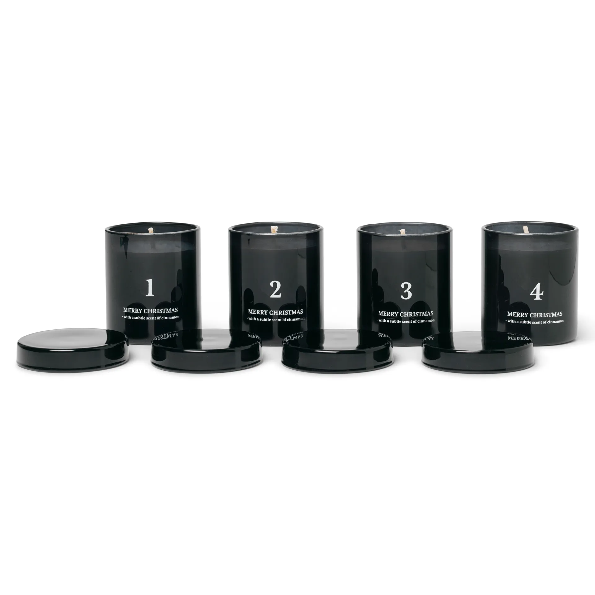 Bougie parfumée de l'Avent Lot de 4, Noir Ferm Living