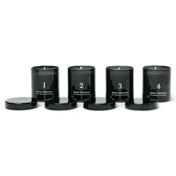 Bougie parfumée de l'Avent Lot de 4 - Noir - Ferm Living